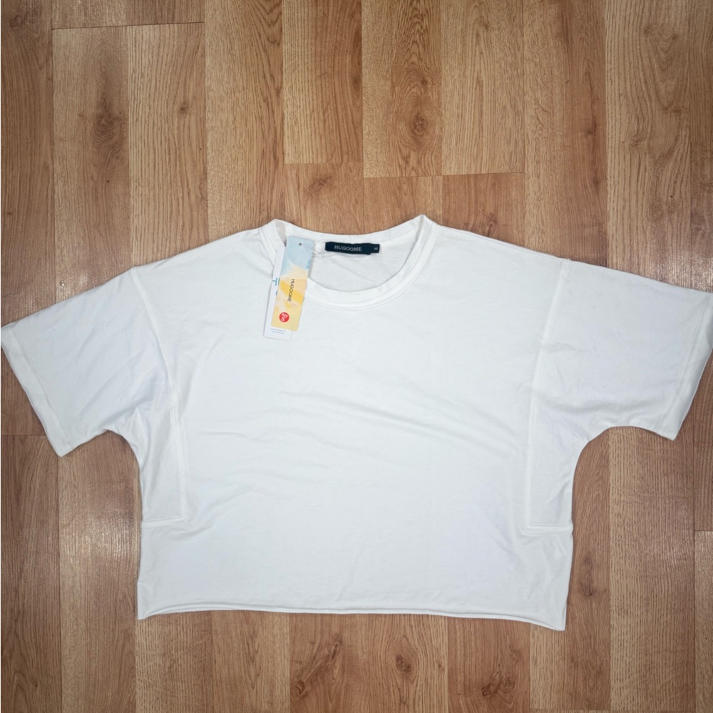 White Cropped Short Sleeve T-Shirt